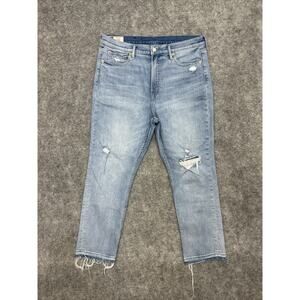 Gap Cigarette High Rise Distressed Skinny Jeans Womens 32/14S Light Blue Denim